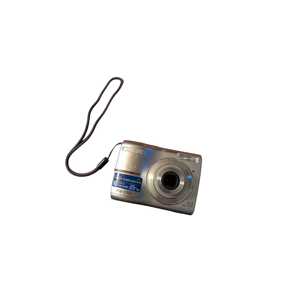Olympus FE-170 Digital Camera 6.0MP 3x Optical Zoom Silver Point and Shoot